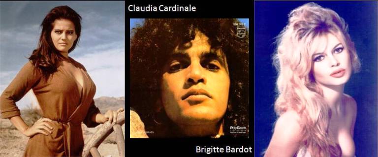 Aniversário de Caetano Veloso Claudia Cardinale e Brigitte Bardot